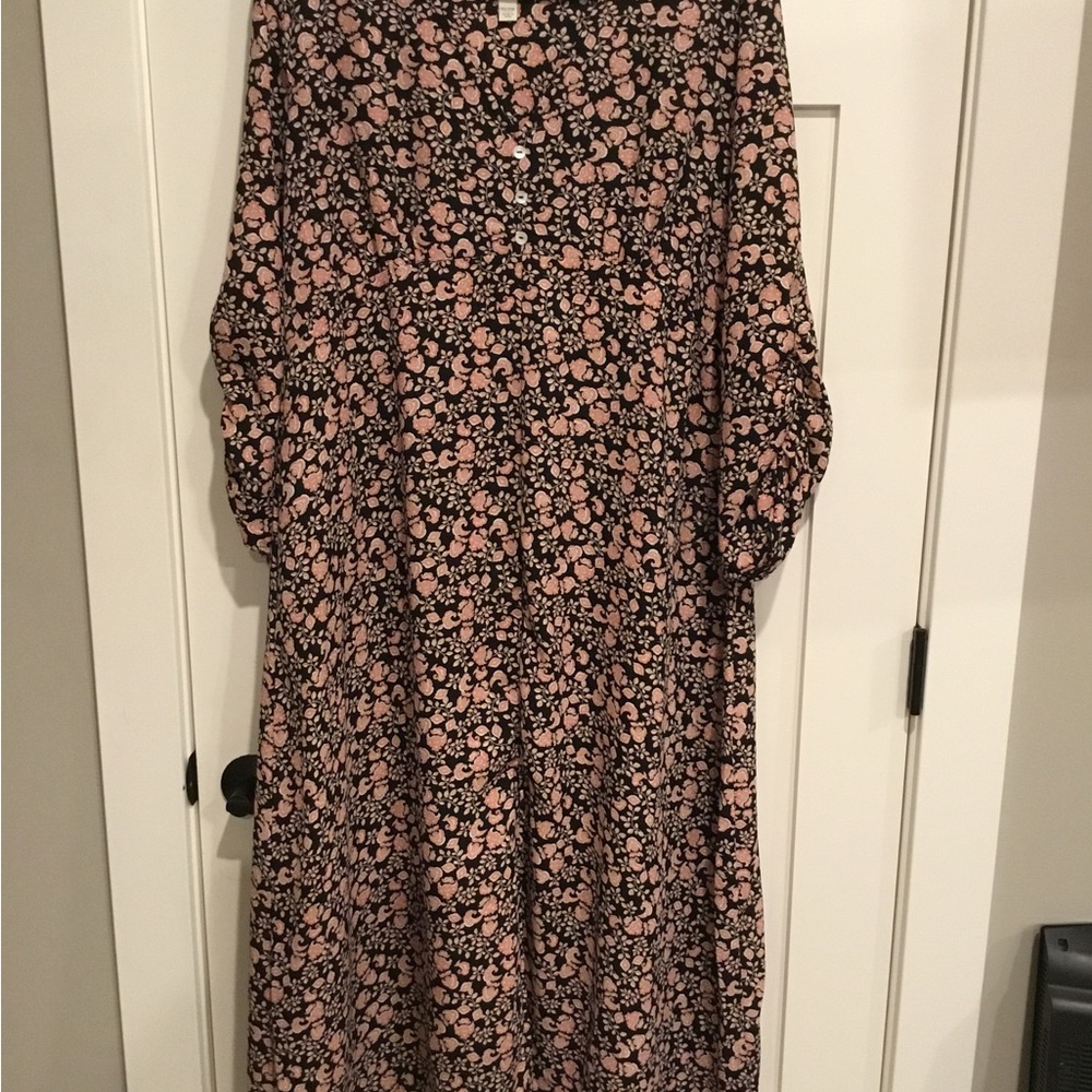 Cato Black and Pink Floral Maxi Dress